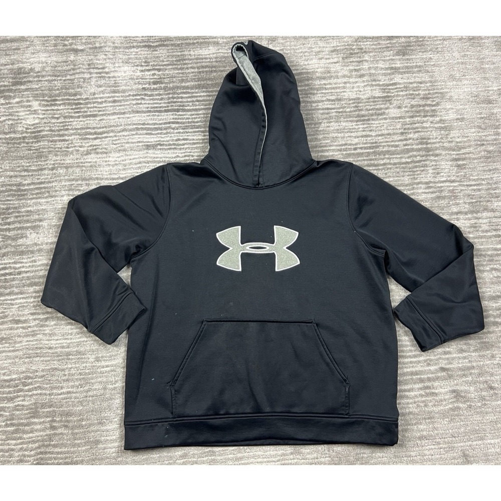 Under Armour Hoodie Boys YXL Black Pocket Long Sleeve Loose Athleisure